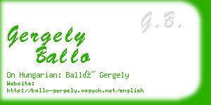 gergely ballo business card